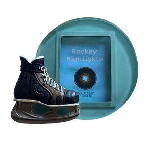 Hockey Highlights Picture Frame 2" X 2.5" Resin Skating Shoe Design Handpainted
